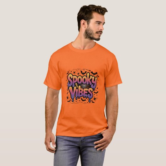 Spooky Vibes Halloween Mannen T-Shirt (Voorkant volledig)