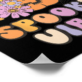 Spooky Vibes Halloween pompoen kostuum Retro Groov Poster (Hoek)