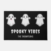 Spooky Vibes Leuke Cartoon Geesten Zwart Halloween Deurmat (Voorkant)