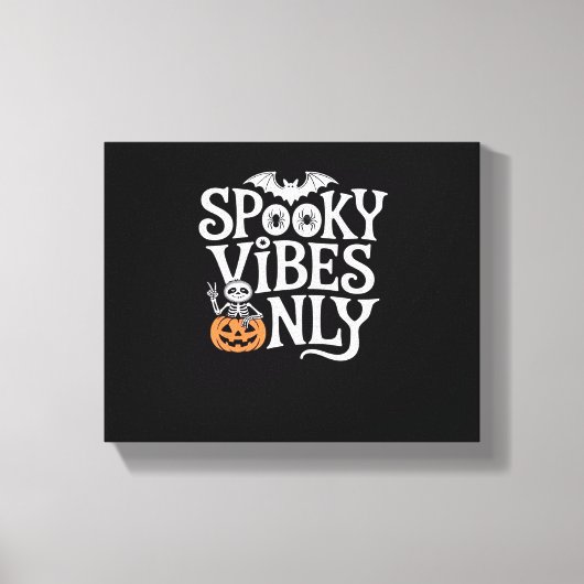 Spooky Vibes Only Halloween Luiaard Oversized T-sh Canvas Afdruk (Voorkant)