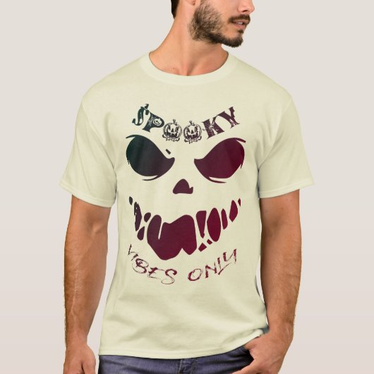 Spooky Vibes Only-Halloween Monster T-shirt (Voorkant)