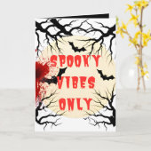Spooky Vibes Only Halloween Vleermuizen Bloedige K Kaart (Gele Bloem)