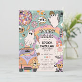 Spooky Vibes Retro Fun Halloween Party Kaart (Staand voorkant)