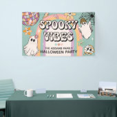 Spooky Vibes Retro Fun Halloween Party Spandoek (Beurs)
