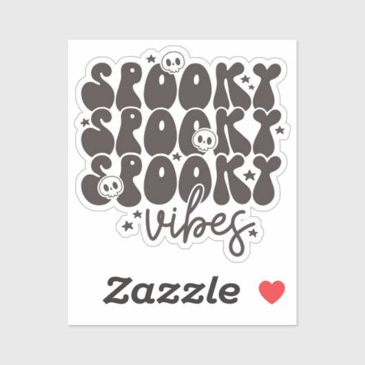 Spooky Vibes Retro Groovy Halloween Sticker (Vel)