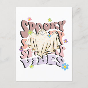 Spooky Vibes Retro Halloween Briefkaart