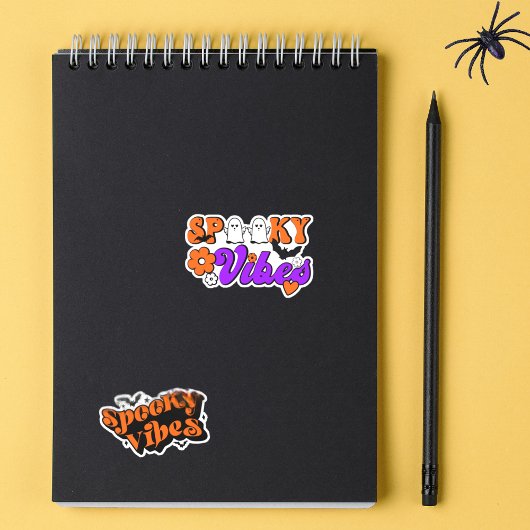 Spooky Vibes Retro Halloween Contour Sticker