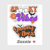 Spooky Vibes Retro Halloween Contour Sticker (Vel)