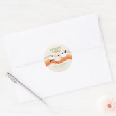 Spooky Vibes Retro Halloween Ghost Birthday Ronde Sticker (Envelop)