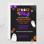 Spooky Vibes Retro Halloween Party Kaart (Voorkant)