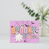 Spooky Vibes Retro Pastel Briefkaart (Staand voorkant)