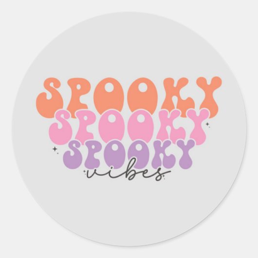 Spooky Vibes Ronde Sticker (Voorkant)