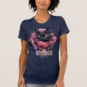 Spooky Vibes-Schattig Zwart Kat Halloween-Kat Love T-shirt (Voorkant)