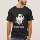 Spooky Vibes Spooky Seizoen Schattigee Ghost Boo C T-shirt (Voorkant)