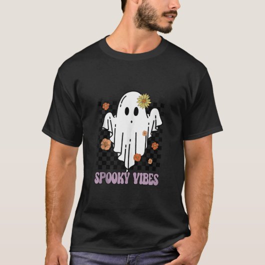 Spooky Vibes Spooky Seizoen Schattigee Ghost Boo C T-shirt (Voorkant)
