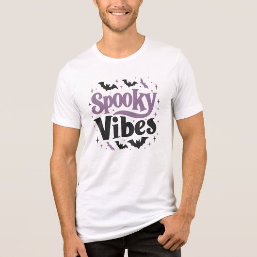 Spooky Vibes T-Shirt – Schattige Halloween Bat T-s (Voorkant)