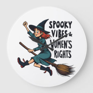 Spooky Vibes Vrouwen Recht Halloween Heks Grote Klok