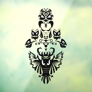 Spooky Victoriaans Gothic Halloween Owl Creepy Eye Raamsticker