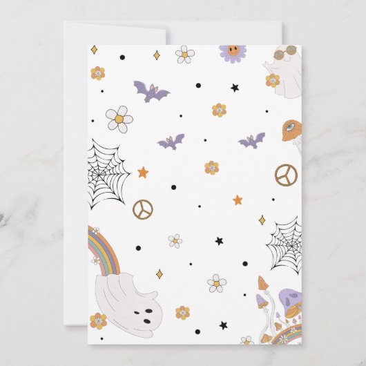 Spooky Viering Groovy Rainbow Verjaardagsfeest Kaart (Achterkant)