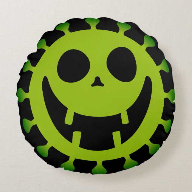 Spooky Virus Rond Kussen (Voorkant)