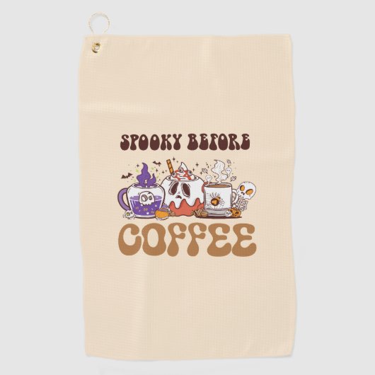 Spooky voor koffie golfhanddoek (Voorkant)