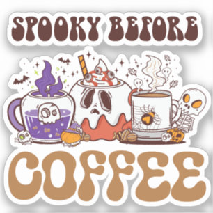Spooky voor koffie sticker