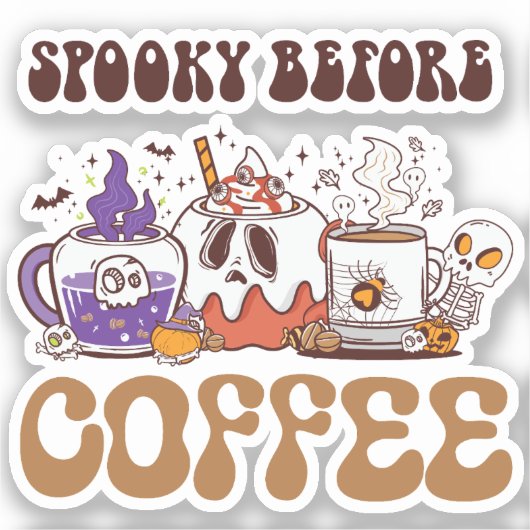 Spooky voor koffie sticker (Voorkant)