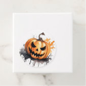 Spooky waterverf Jack-o-Lantern Halloween Bedankjes Labels (In situ)