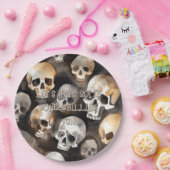 Spooky Waterverf schedels Halloween Bone Chilling Papieren Bordje (Feest)
