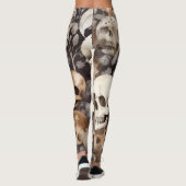 Spooky Waterverf Skulls Halloween Leggings (Achterkant)