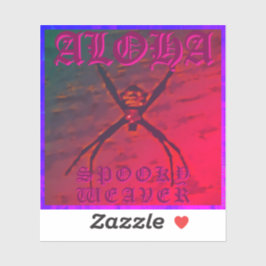 Spooky Weaver (sinaasappel), flexibele foto Sticker