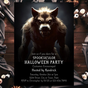 Spooky weerwolf Halloween kostuum feest Kaart