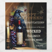 Spooky Wicked Halloween Kostuum Award Wijn Etiket (Enkel label)