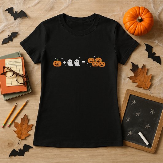 Spooky Wiskunde Teacher Halloween Pumpkin & Ghosts T-shirt