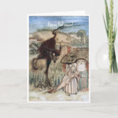 Spooky Witch en Black Cat Arthur Rackham Kaart (Voorkant)