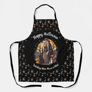 Spooky Witch Halloween Schort- zwart- 🎃👻 Schort