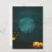 Spooky Witch House Pumpkins Volle Maan Halloween Kaart (Achterkant)