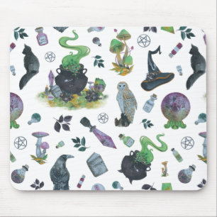 Spooky Witch Pattern Muismat