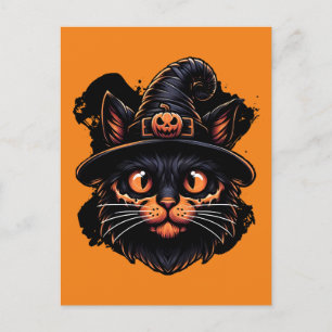 Spooky Witch Pet Kat Briefkaart