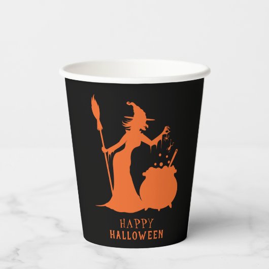 Spooky Witch Spider Frog Potion Halloween Party Pa Papieren Bekers (Achterkant)