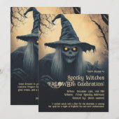 Spooky Witches Halloween Uitnodiging (Voorkant / Achterkant)