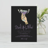 Spooky Witchy Cocktail Halloween Party Kaart (Staand voorkant)