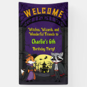 Spooky Woodland Animals in Costume Party Welkom Spandoek (Verticaal)