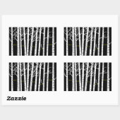 Spooky Yellow Halloween Eyes in Birch Forest Rechthoekige Sticker (Vel)