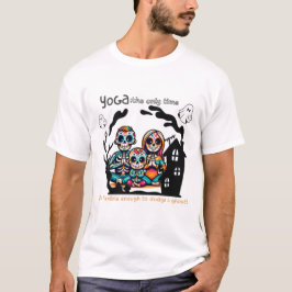 Spooky Yoga Skeleton Familie T-shirt