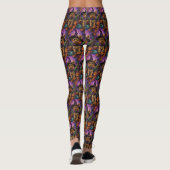 Spooky Yorkipoo Hond Halloween Heks en Pompoen Leggings (Achterkant)