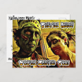 Spooky Zombie Halloween Party Uitnodiging (Voorkant / Achterkant)
