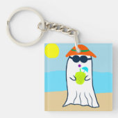 Spooky zomer spook op het strand sleutelhanger (Voorkant)
