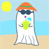 Spooky zomer spook op het strand sticker (Voorkant)
