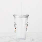 Spooky zwart en Sinaasappel Halloween Acryl Drinkbeker (Rechts)